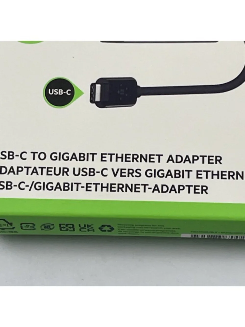 Authentic Belkin USB-C to Ethernet (1000 Mbps) Black - USB-C to Gigabit Adapter